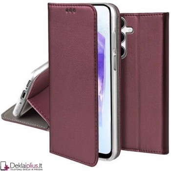 Telone dirbtinos odos dėklas - bordo spalvos (Samsung Galaxy M15 5G) Telone dirbtinos odos dėklas - bordo spalvos (Samsung Galaxy M15 5G)